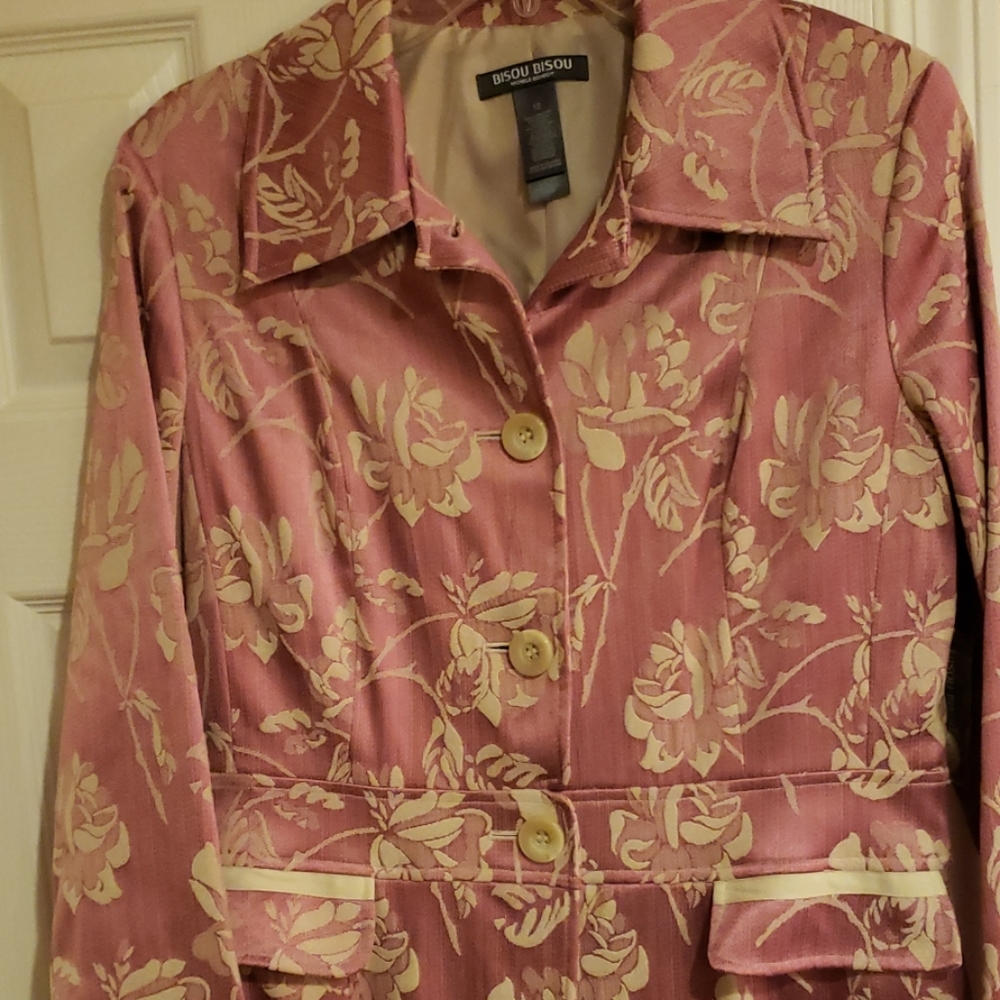 Rose embroidered jacket sz12